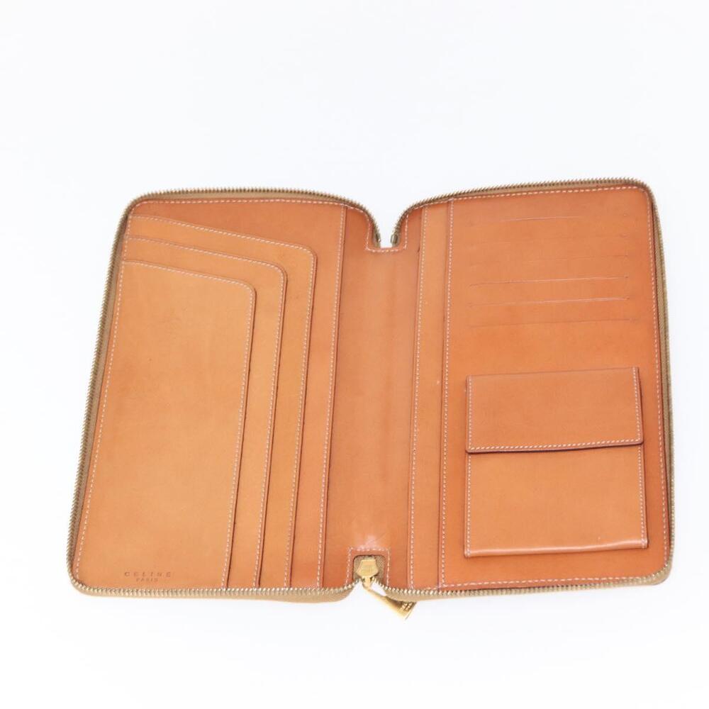 CELINE Macadam Canvas Travel Case PVC Leather Brown Gold Auth ki6242 - Picture 10 of 16